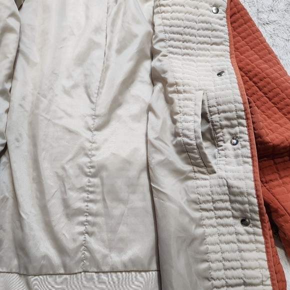 Size XL Quilted spring Jacket Muted Orange color Collared GALLERY - Picture 15 of 16